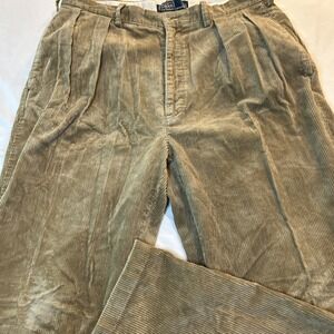 Vtg Polo Ralph Lauren Corduroy Andrew‎ Pant Trouser Men's Size 36x32 Tan Grandpa